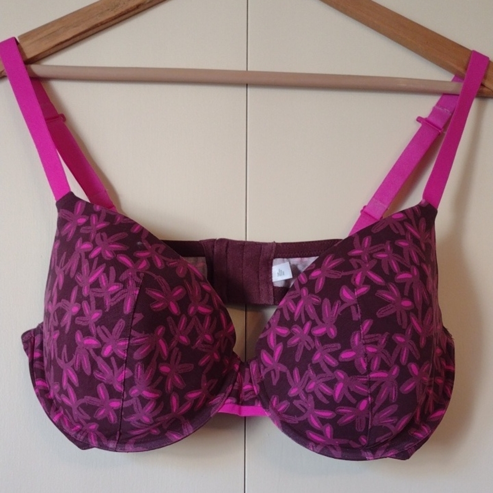 Auden Pink and Purple Bra with Underwire Support